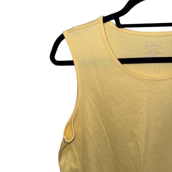 L.L Bean Yellow Tank Top and Matching Cardigan100% Supima Cotton Sz L Petite - Picture 3 of 13
